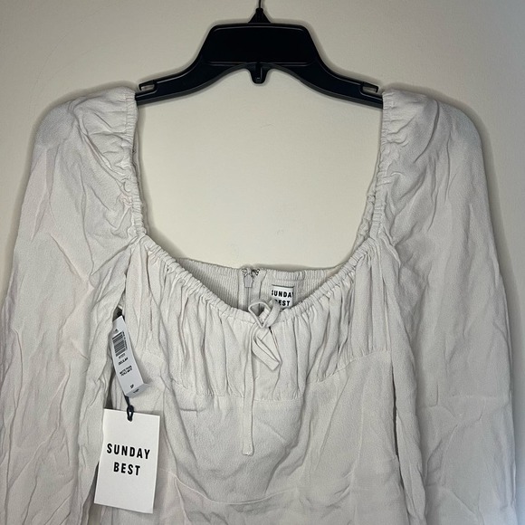 NWT Aritzia Sunday Best Delilah Longsleeve White Dress - Picture 6 of 9